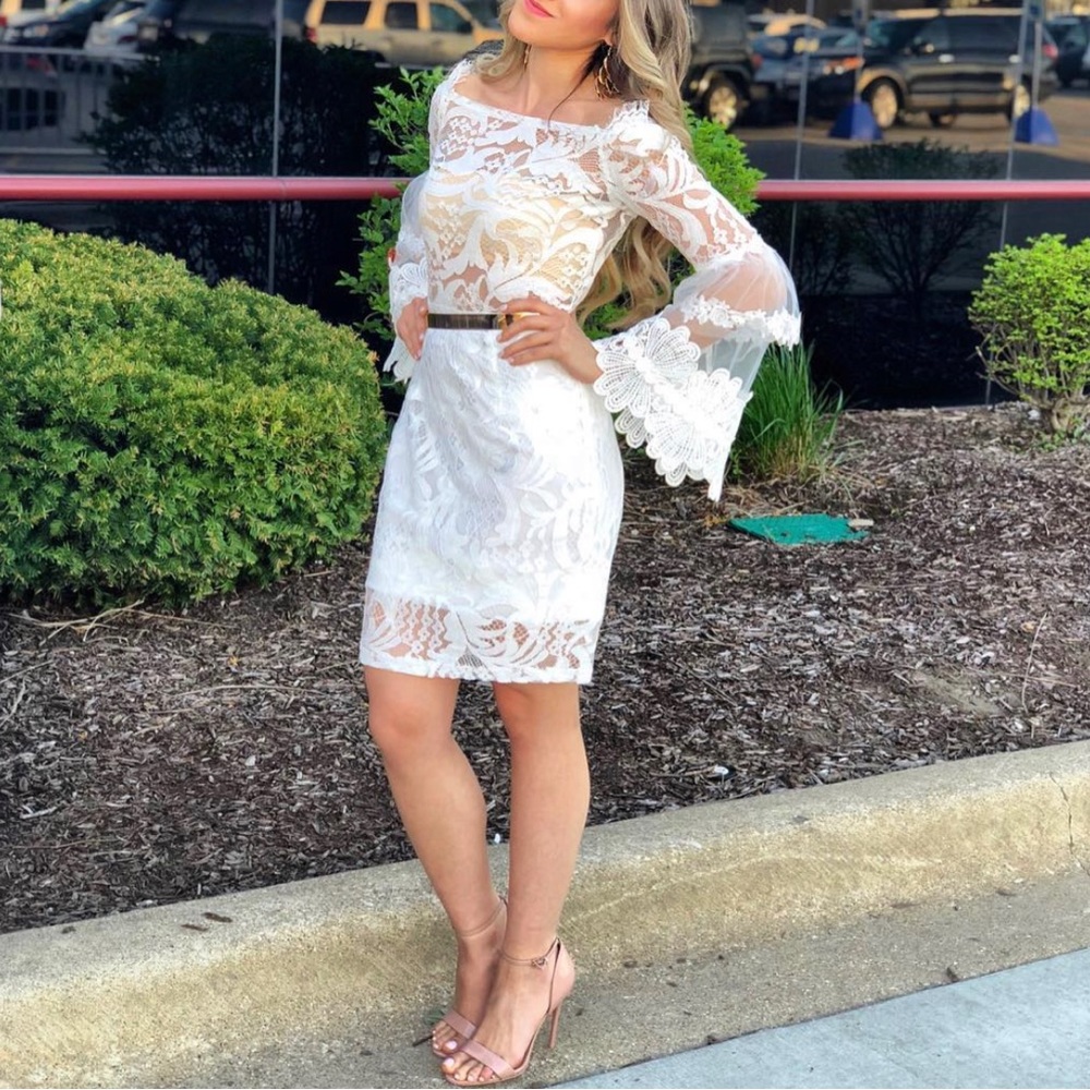 Beautiful embroidered white dress for any special occasion.